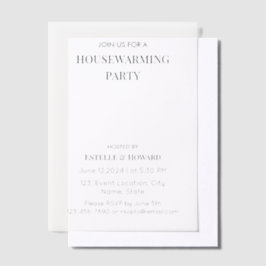 Moderne Minimalistische Nieuw Thuis Housewarming P Vellum Uitnodigingen