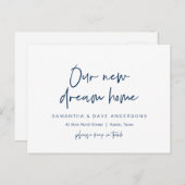 Moderne minimalistische, nieuwe aankondiging van h briefkaart (Voorkant / Achterkant)