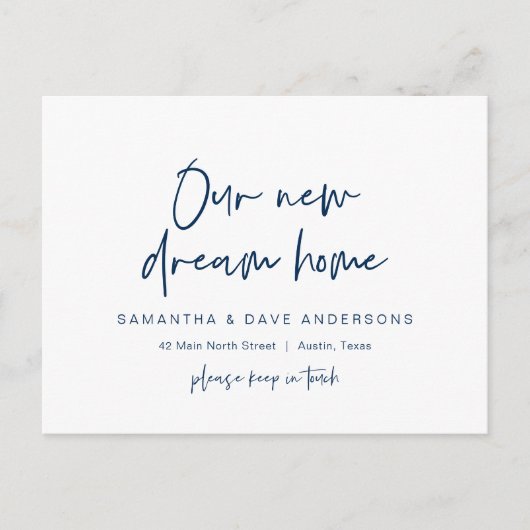 Moderne minimalistische, nieuwe aankondiging van h briefkaart (Voorkant)