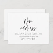 Moderne minimalistische, nieuwe aankondiging van h briefkaart (Voorkant / Achterkant)