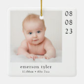 Moderne minimalistische nieuwe baby keramisch ornament (Achterkant)