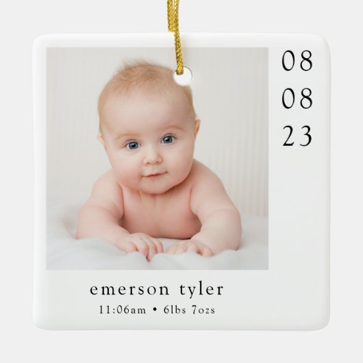 Moderne minimalistische nieuwe baby keramisch ornament (Voorkant)