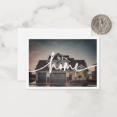 Moderne minimalistische nieuwe home script foto notitiekaartje (Voorkant / Achterkant in situ)
