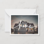 Moderne minimalistische nieuwe home script foto notitiekaartje (Voorkant)