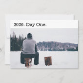 Moderne Minimalistische Nieuwe Kansen Foto Feestdagenkaart (Voorkant)