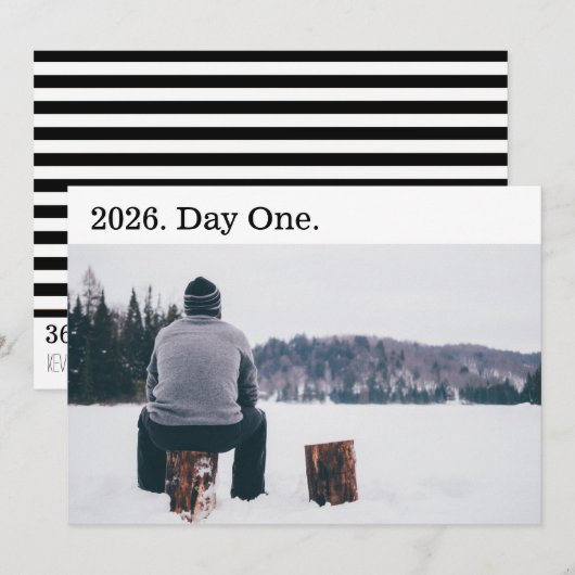 Moderne Minimalistische Nieuwe Kansen Foto Feestdagenkaart (Voorkant / Achterkant)