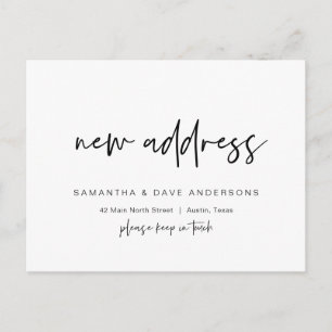 Moderne minimalistische, nieuwe mededeling van het briefkaart