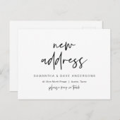 Moderne minimalistische, nieuwe mededeling van het briefkaart (Voorkant / Achterkant)