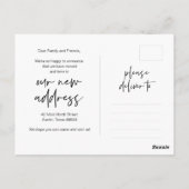 Moderne minimalistische, nieuwe mededeling van het briefkaart (Achterkant)