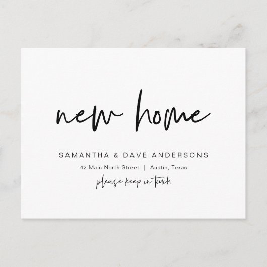 Moderne minimalistische, nieuwe mededeling van het briefkaart (Voorkant)