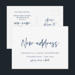 Moderne minimalistische, nieuwe mededeling van het briefkaart<br><div class="desc">Dit moderne,  minimalistische ontwerp nieuw huis,  bewegende aankondiging,  verandering van adres briefkaarten (met kaarttitel,  Nieuw adres). Het is de perfecte manier om je vrienden en familie te vertellen dat je verhuisd bent. (Navy Blue font)#TeeshaDerrick</div>