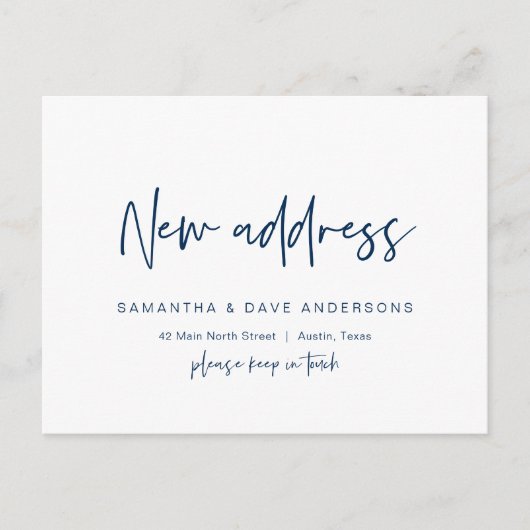 Moderne minimalistische, nieuwe mededeling van het briefkaart (Voorkant)