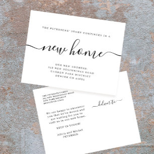 Moderne, minimalistische nieuwe thuisverplaatsing aankondigingskaart