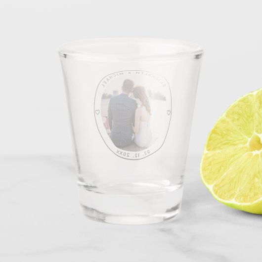 Moderne, minimalistische nieuwigheids-weddenschaps shot glas (Achterkant)