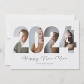 Moderne minimalistische nieuwjaarsfoto feestdagenkaart (Voorkant)