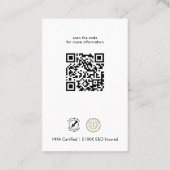 Moderne Minimalistische Notaris Foto Eenvoudige QR Visitekaartje (Achterkant)