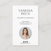 Moderne Minimalistische Notaris Foto Eenvoudige QR Visitekaartje (Voorkant)