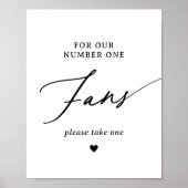 Moderne minimalistische nummer een fans trouwbord poster (Voorkant)