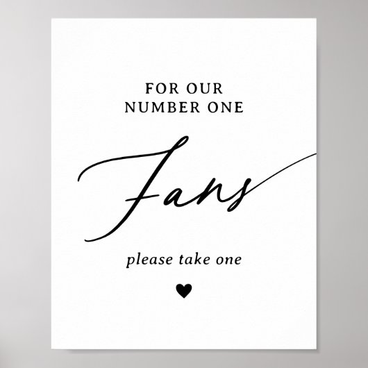 Moderne minimalistische nummer een fans trouwbord poster (Voorkant)