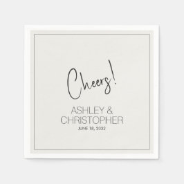 Moderne minimalistische off witte bruiloft servet