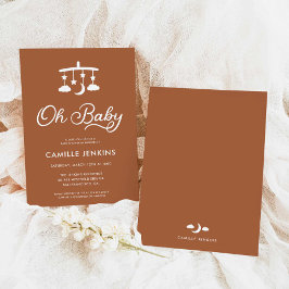 Moderne minimalistische Oh Baby shower Uitnodiging