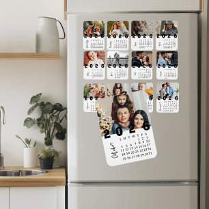 Moderne Minimalistische Oktober 2026 Fotokalender Magneet