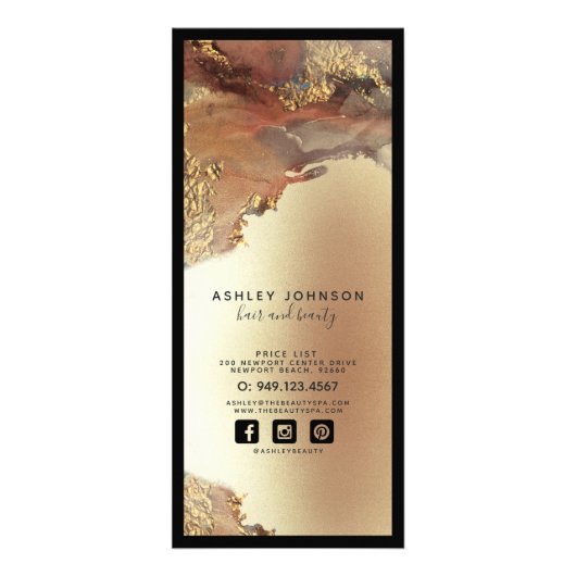 Moderne minimalistische olieprijslijst voor Faux G Reclamekaart (Achterkant)