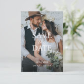 Moderne Minimalistische Olijfgrijs Save The Date (Staand voorkant)