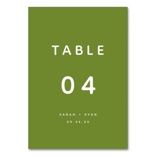 Moderne Minimalistische Olijfgroene Trouw Kaart (Voorkant)
