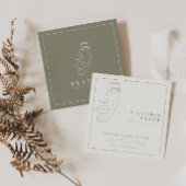 Moderne minimalistische olijfsalon vierkante visitekaartje