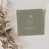 Moderne minimalistische olijfsalon vierkante visitekaartje
