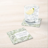 Moderne minimalistische olijftak bladervormige huw kartonnen onderzetters (Insitu)