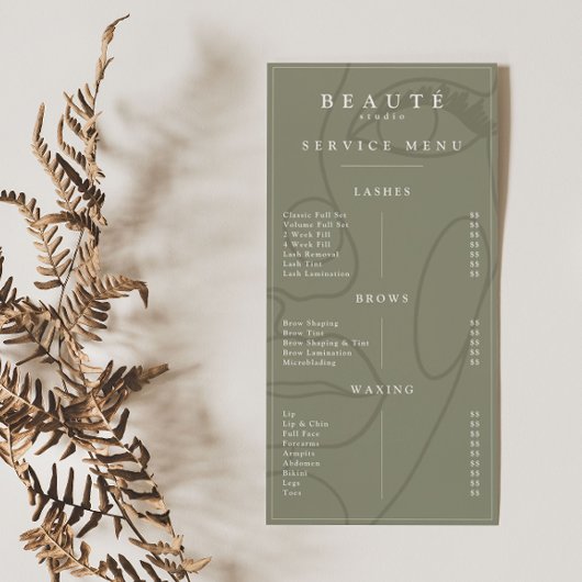 Moderne minimalistische Olive Lash & Brow Service 