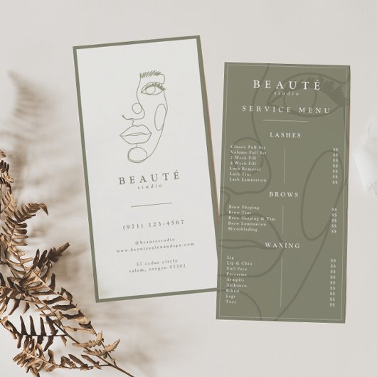 Moderne minimalistische Olive Lash & Brow Service 