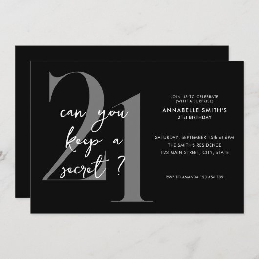 Moderne minimalistische onderneming 21ste verjaard kaart (Voorkant / Achterkant)