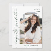 Moderne minimalistische One 4 PHOTO Graduation Par Kaart (Voorkant)