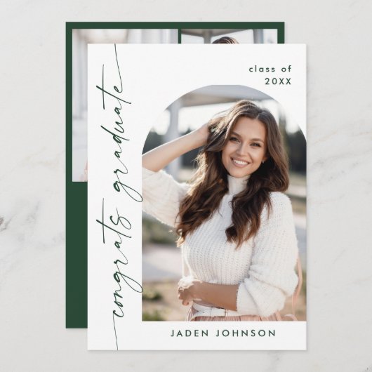 Moderne minimalistische One 4 PHOTO Graduation Par Kaart (Voorkant / Achterkant)