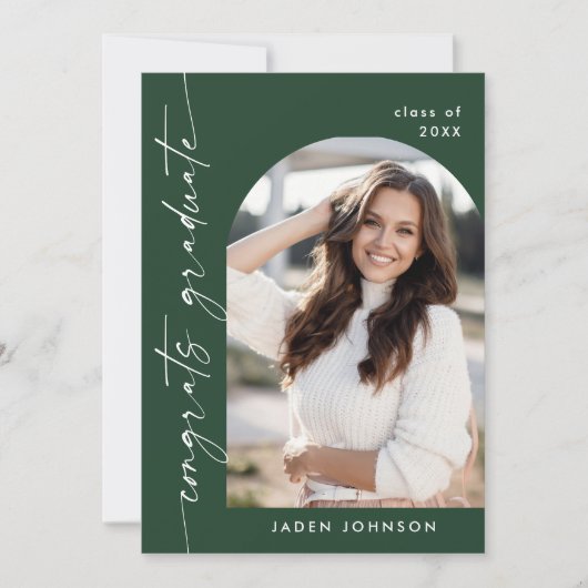 Moderne minimalistische One 4 PHOTO Graduation Par Kaart (Voorkant)