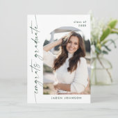 Moderne minimalistische One 5 PHOTO Graduation Par Kaart (Staand voorkant)