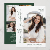 Moderne minimalistische One 5 PHOTO Graduation Par Kaart (Voorkant / Achterkant)