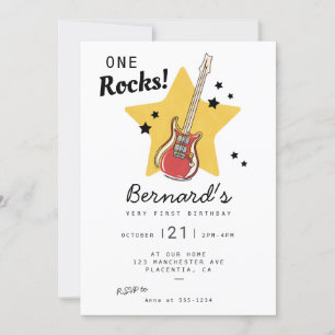 Moderne minimalistische one Rocks Baby 1ste verjaa Kaart