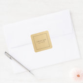 Moderne minimalistische onroerend goed Golden Vierkante Sticker (Envelop)