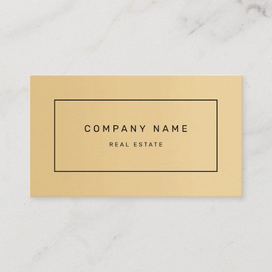 Moderne minimalistische onroerend goed Golden Visitekaartje (Voorkant)