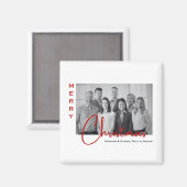 Moderne minimalistische onroerend goed kerstfoto magneet (Voorkant / Achterkant)