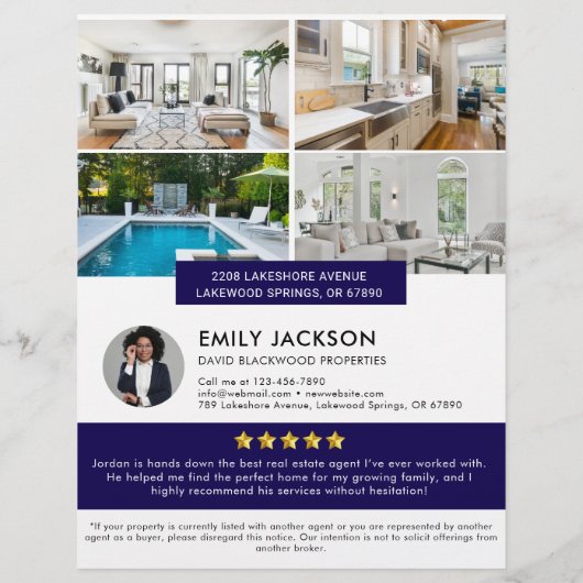 Moderne minimalistische onroerend goed open huis f flyer (Achterkant)