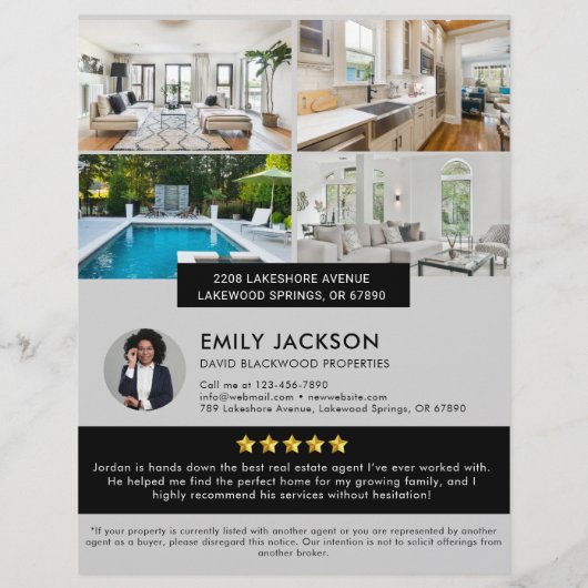 Moderne minimalistische onroerend goed open huis f flyer (Achterkant)