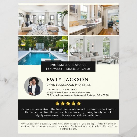 Moderne minimalistische onroerend goed open huis f flyer (Achterkant)