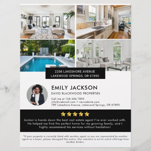 Moderne minimalistische onroerend goed open huis f flyer (Achterkant)