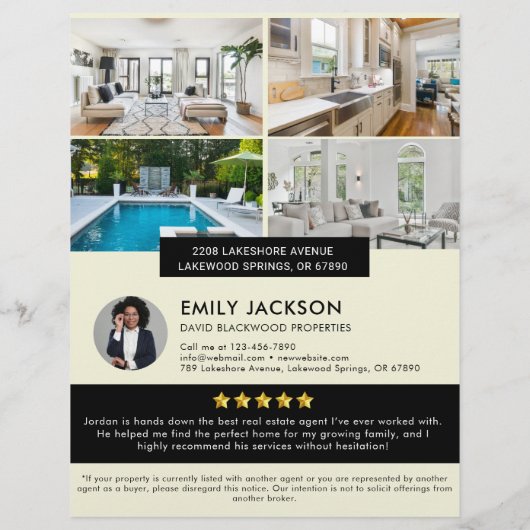 Moderne minimalistische onroerend goed open huis f flyer (Achterkant)