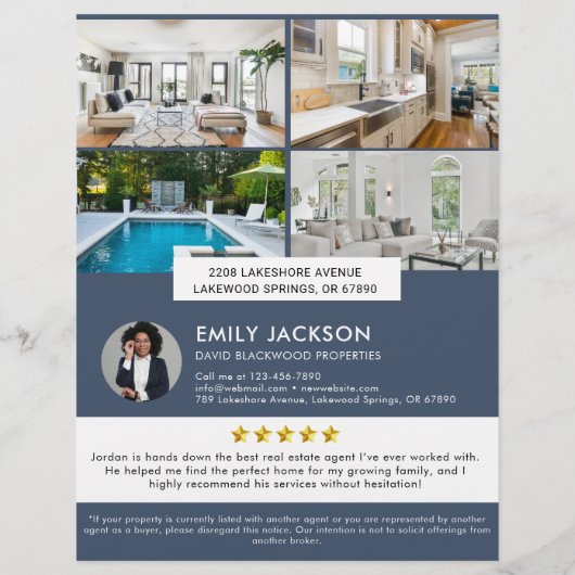 Moderne minimalistische onroerend goed open huis f flyer (Achterkant)